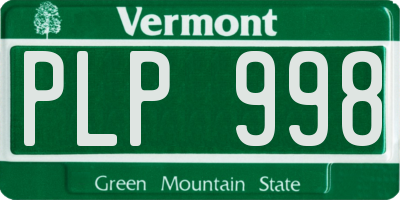 VT license plate PLP998