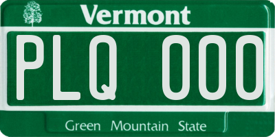 VT license plate PLQ000