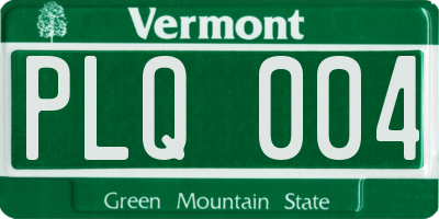 VT license plate PLQ004