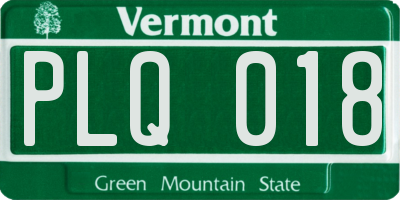 VT license plate PLQ018