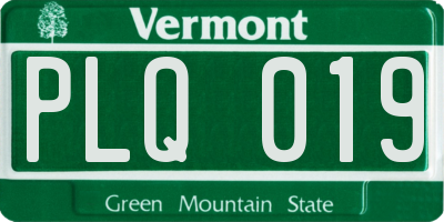 VT license plate PLQ019