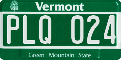 VT license plate PLQ024