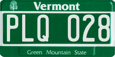 VT license plate PLQ028