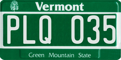 VT license plate PLQ035
