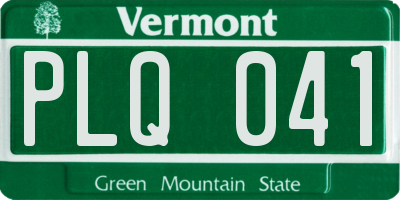 VT license plate PLQ041