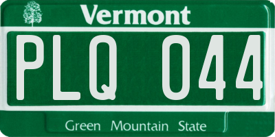 VT license plate PLQ044