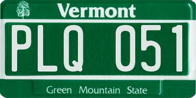VT license plate PLQ051