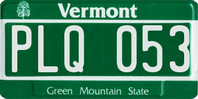 VT license plate PLQ053