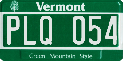 VT license plate PLQ054