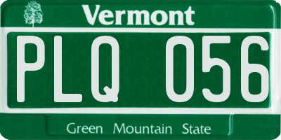 VT license plate PLQ056
