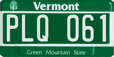 VT license plate PLQ061