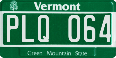 VT license plate PLQ064