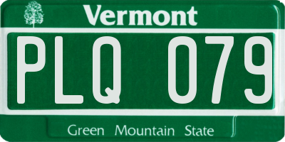 VT license plate PLQ079