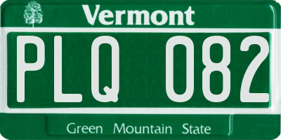 VT license plate PLQ082