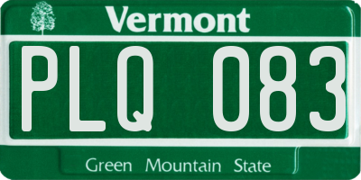 VT license plate PLQ083
