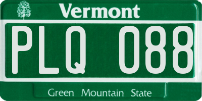 VT license plate PLQ088