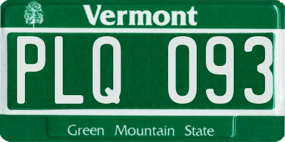 VT license plate PLQ093