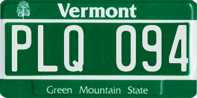 VT license plate PLQ094
