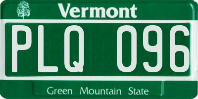VT license plate PLQ096
