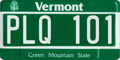 VT license plate PLQ101