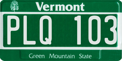 VT license plate PLQ103