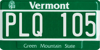 VT license plate PLQ105