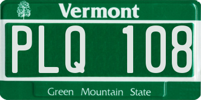 VT license plate PLQ108