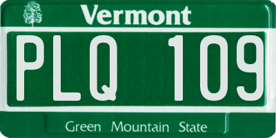 VT license plate PLQ109