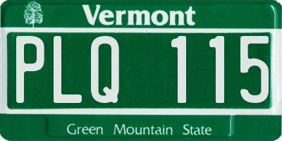 VT license plate PLQ115