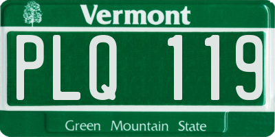VT license plate PLQ119