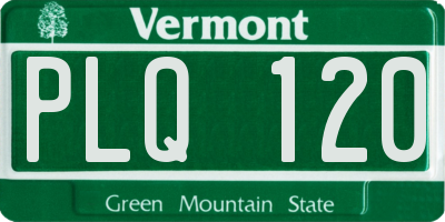 VT license plate PLQ120