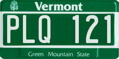 VT license plate PLQ121