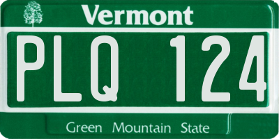 VT license plate PLQ124