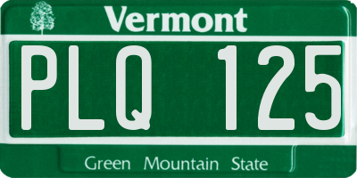 VT license plate PLQ125