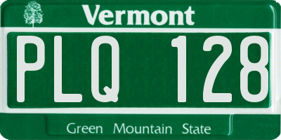 VT license plate PLQ128
