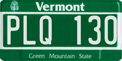 VT license plate PLQ130