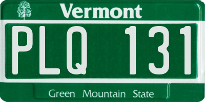 VT license plate PLQ131