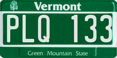 VT license plate PLQ133