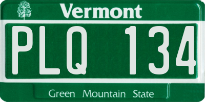 VT license plate PLQ134