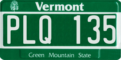 VT license plate PLQ135