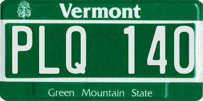 VT license plate PLQ140