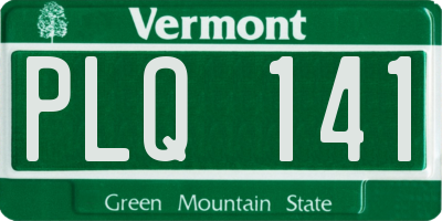 VT license plate PLQ141