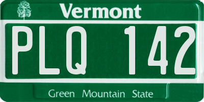 VT license plate PLQ142