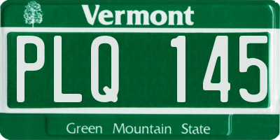 VT license plate PLQ145