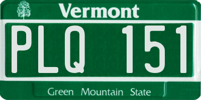 VT license plate PLQ151