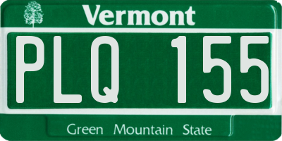 VT license plate PLQ155