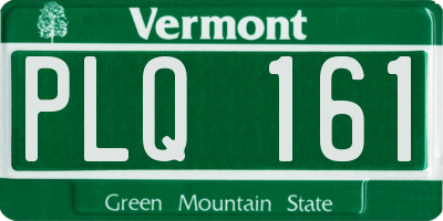 VT license plate PLQ161