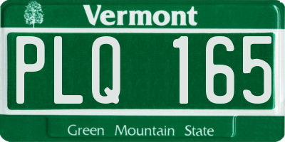 VT license plate PLQ165