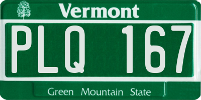 VT license plate PLQ167