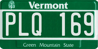 VT license plate PLQ169